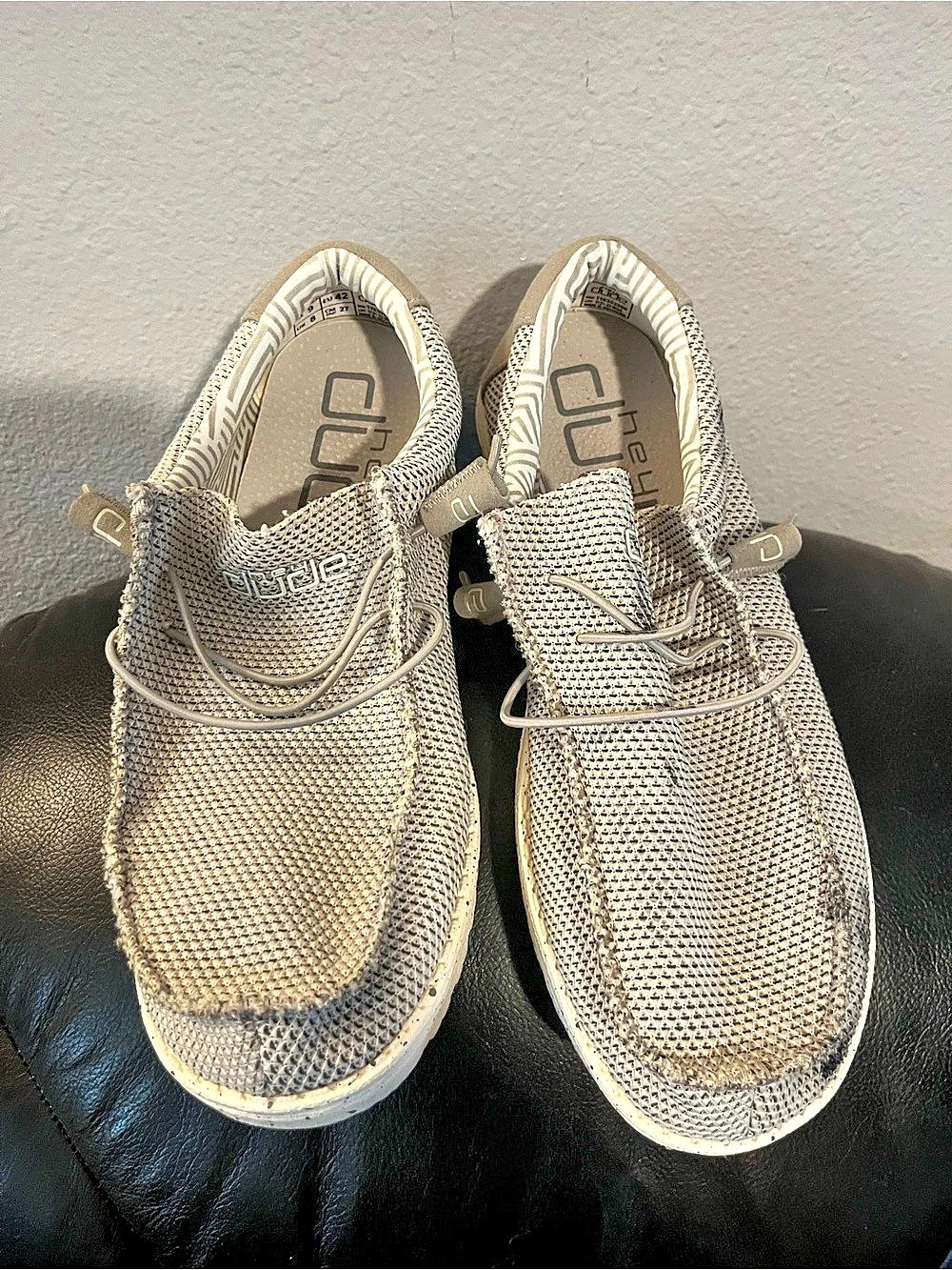 Hey Dude Wally Gray & White Sneakers US 9